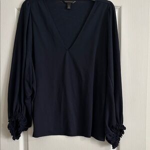 Banana Republic Deep Blue V-Neck Blouse